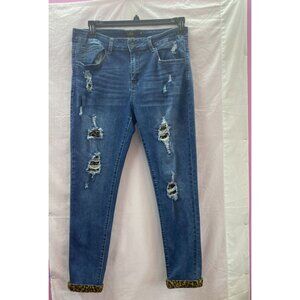 L & B Lucky & Blessed Women's Size 14 Mid-Rise Skinny Distressed Jeans
